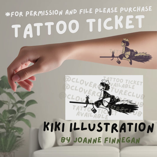 Kiki Illustration - Studio Ghibli Themed - Tattoo Ticket